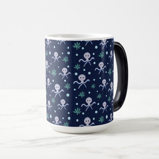 Octopus onder het zee kinder patroon magische mok (Voorkant rechts)