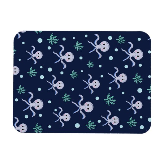 Octopus onder het zee kinder patroon magneet (Horizontaal)