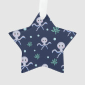 Octopus onder het zee kinder patroon ornament (achterkant)