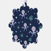 Octopus onder het zee kinder patroon ornament kaart (Links)