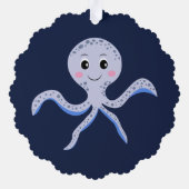 Octopus onder het zee kinder patroon ornament kaart (Achterkant)