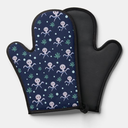 Octopus onder het zee kinder patroon ovenwant (Voorkant / Achterkant)