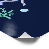 Octopus onder het zee kinder patroon perfect poster (Hoek)