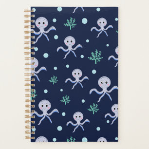 Octopus onder het zee kinder patroon planner