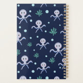 Octopus onder het zee kinder patroon planner (Achterkant)