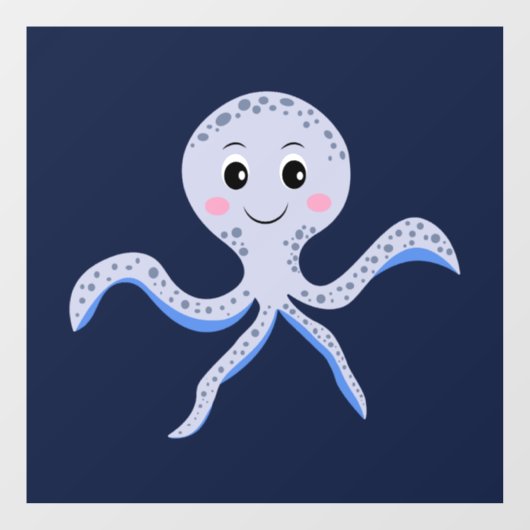 Octopus onder het zee kinder patroon raamsticker (Vel)