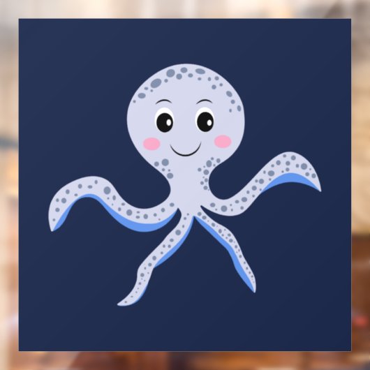 Octopus onder het zee kinder patroon raamsticker (Vel 2)