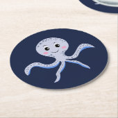 Octopus onder het zee kinder patroon ronde kartonnen onderzetter (Gebogen)