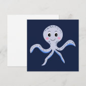 Octopus onder het zee kinder patroon save the date (Voorkant / Achterkant)