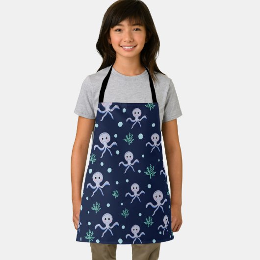 Octopus onder het zee kinder patroon schort (Insitu)