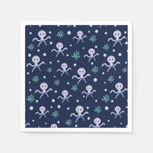 Octopus onder het zee kinder patroon servet (Voorkant)