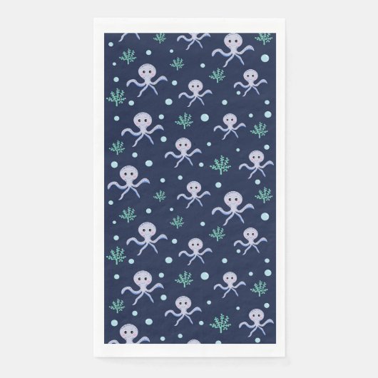 Octopus onder het zee kinder patroon servet (Voorkant)