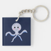 Octopus onder het zee kinder patroon sleutelhanger (Achterkant)
