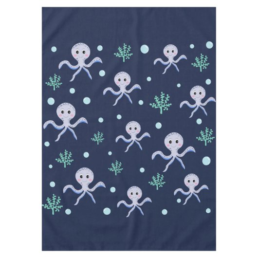 Octopus onder het zee kinder patroon tafelkleed (Voorkant)