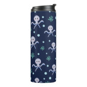 Octopus onder het zee kinder patroon thermosbeker (Gedraaid links)