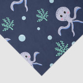 Octopus onder het zee kinder patroon tissuepapier (Detail)
