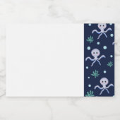 Octopus onder het zee kinder patroon voedselcontainer etiket (Enkel label)