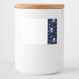 Octopus onder het zee kinder patroon voedselcontainer etiket