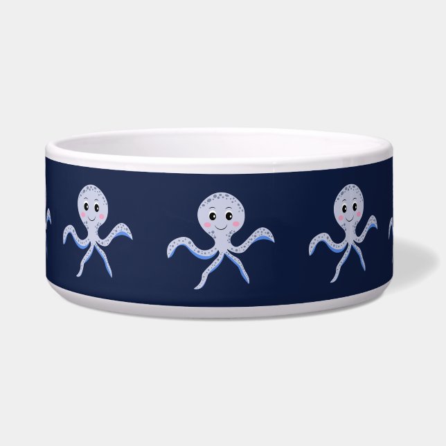 Octopus onder het zee kinder patroon voerbakje (Voorkant)