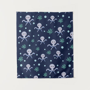 Octopus onder het zee kinder patroon wandkleed