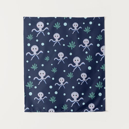 Octopus onder het zee kinder patroon wandkleed (Voorkant)