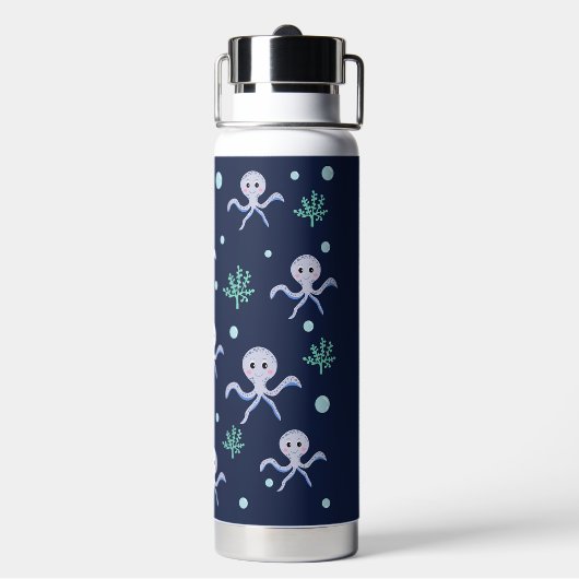 Octopus onder het zee kinder patroon waterfles (Achterkant)