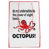 Octopus onder het Zee Schattige Grappig Medium Cadeauzakje (Achterkant)