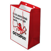 Octopus onder het Zee Schattige Grappig Medium Cadeauzakje (Achterkant Gekanteld)