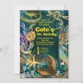 Octopus Onder het Zee Zeemeermin Party Invite Kaart (Voorkant)