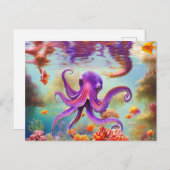 Octopus onderwater briefkaart (Voorkant / Achterkant)
