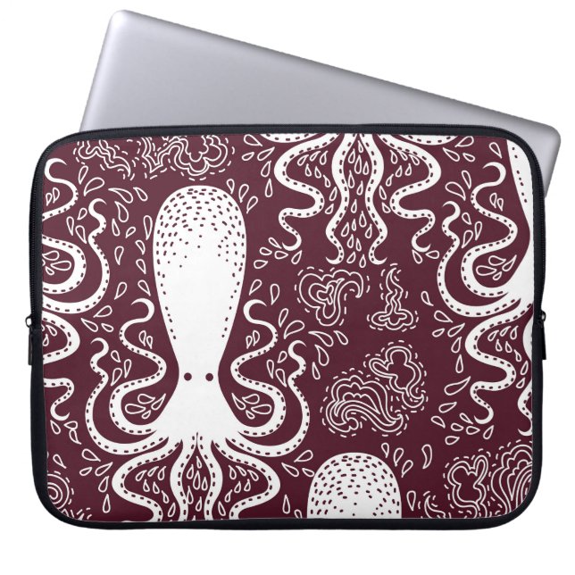 octopus: onderwaterpatroonpracht laptop sleeve (Voorkant)