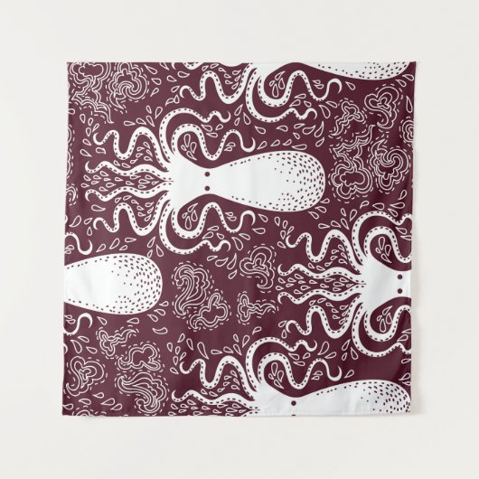  octopus: onderwaterpatroonpracht wandkleed (Voorkant (horizontaal))