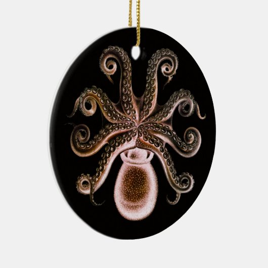 Octopus One - Red Keramisch Ornament (Rechts)