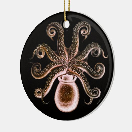 Octopus One - Red Keramisch Ornament (Links)