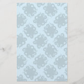 Octopus op blauw patroon briefpapier (Voorkant)