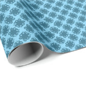 Octopus op blauw patroon cadeaupapier (Rol Hoek)