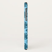 Octopus op blauw patroon Case-Mate iPhone case (Achterkant/links)