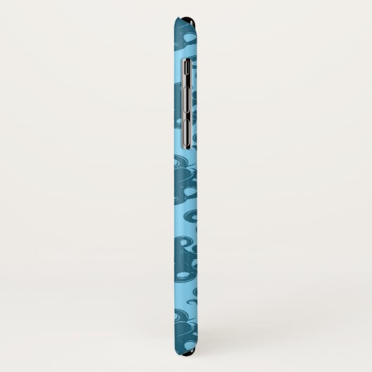 Octopus op blauw patroon Case-Mate iPhone case (Achterkant/links)