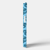Octopus op blauw patroon Case-Mate iPhone case (Achterkant / Rechts)