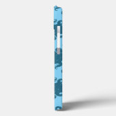 Octopus op blauw patroon Case-Mate iPhone case (Achterkant / Links)