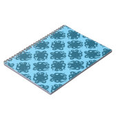 Octopus op blauw patroon notitieboek (Linkerzijde)