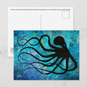 Octopus op Bluegreen - Briefkaart (Voorkant / Achterkant)