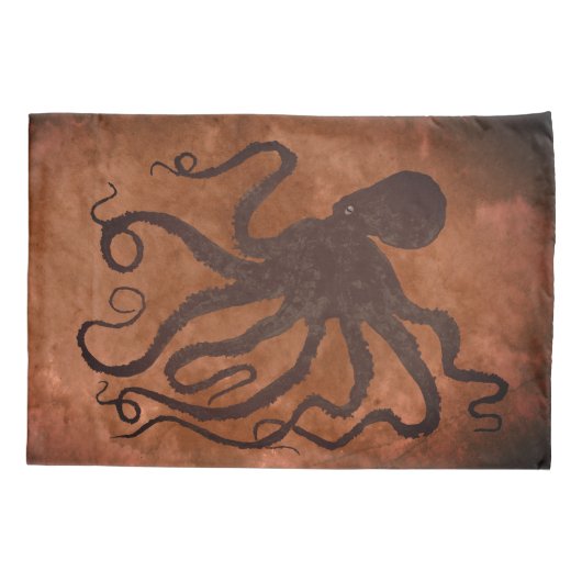 Octopus op chocolade - set standaardloodszaken kussensloop (Achterkant-Links)