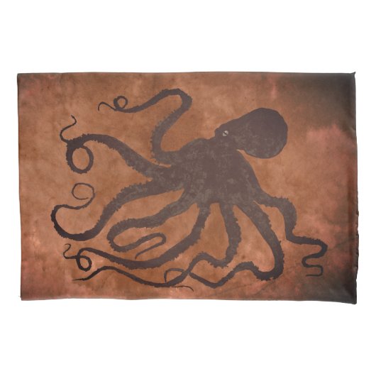 Octopus op chocolade - set standaardloodszaken kussensloop (Voorkant-Links)