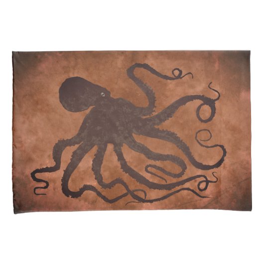 Octopus op chocolade - set standaardloodszaken kussensloop (Voorkant-Rechts)
