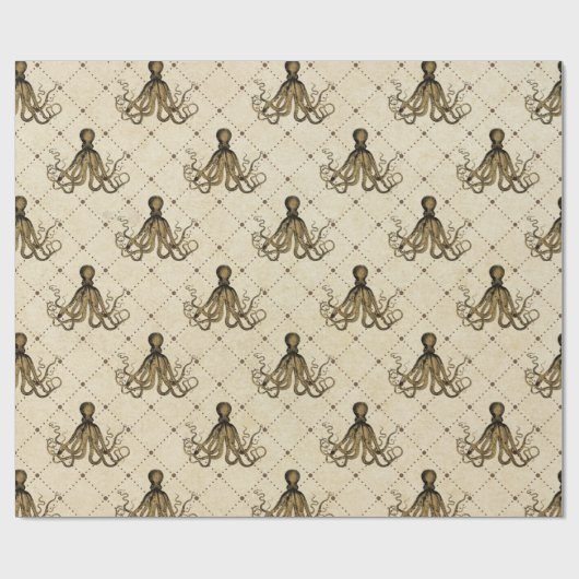 octopus op Cream Cadeaupapier (Vlak)