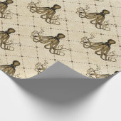 octopus op Cream Cadeaupapier (Hoek)