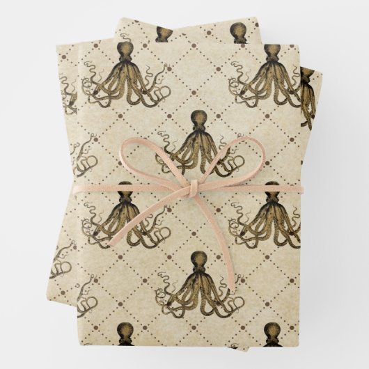  octopus op Cream Inpakpapier Vel (In situ)