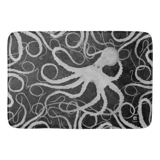 Octopus op Dark Grey ll - Large Bath Mat (Voorkant)