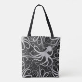 Octopus op donkergrijs 2.0 - Canvas tas (Achterkant)